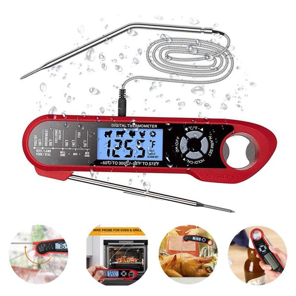 Digital Meat Thermometer for Cooking Smoker Oven Double-Probe Meat Thermometer