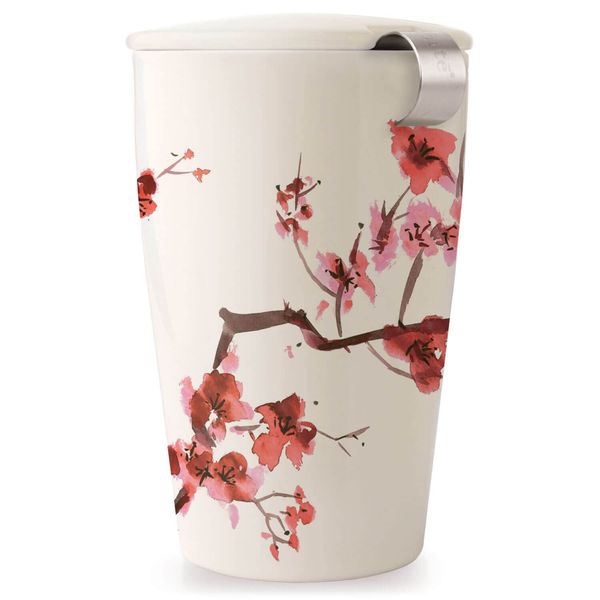 Tea Forte Kati Cherry Blossoms Ceramic Mug with infuser
