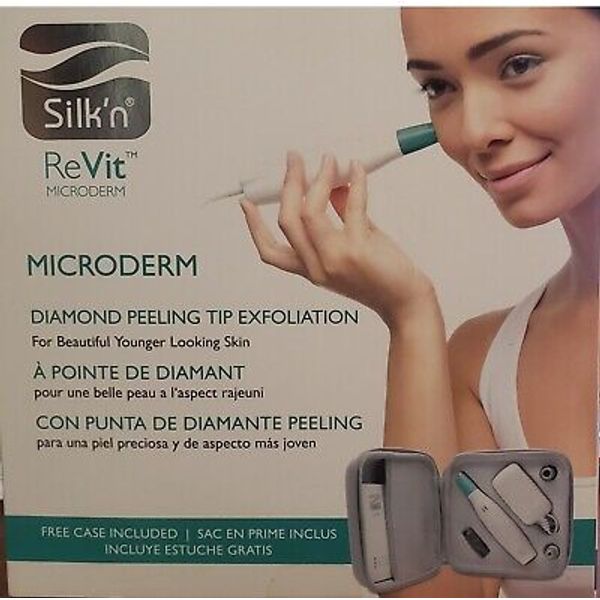 New Silk'n ReVit Derm Microderm Diamond Peeling Tip Exfoliation Kit W Case