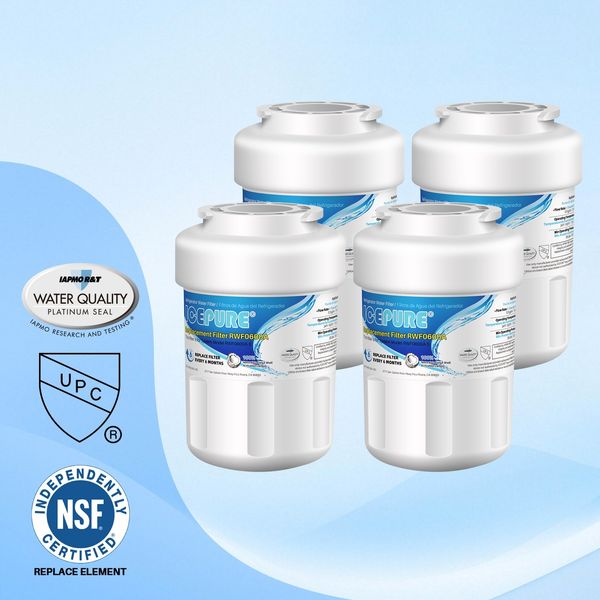Fit For RFC0600A GE PSHF6PGZBEBB GSS25GSHHCSS fridge Water Filter 4 Pack Icepure