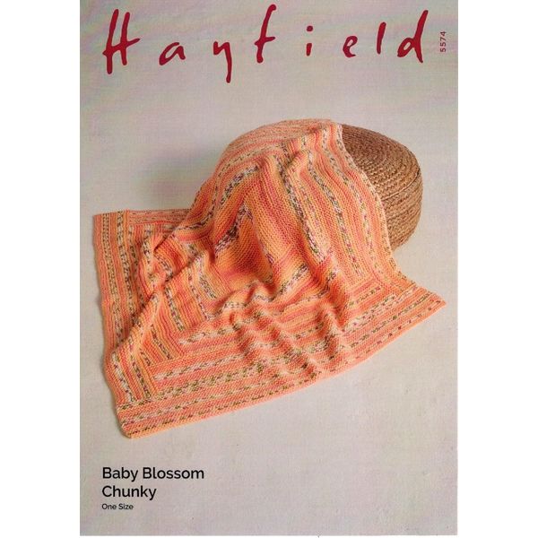 Hayfield Baby Blossom Chunky Knitting Pattern - 5574 Blanket