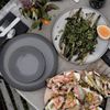 BAREBONES Enamel Bowl Set of 2, Stone Gray