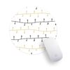 White Black & Gold String Lights Pattern PC Office Computer Round Mouse Mat Pad Desk Mousemat Mousepad