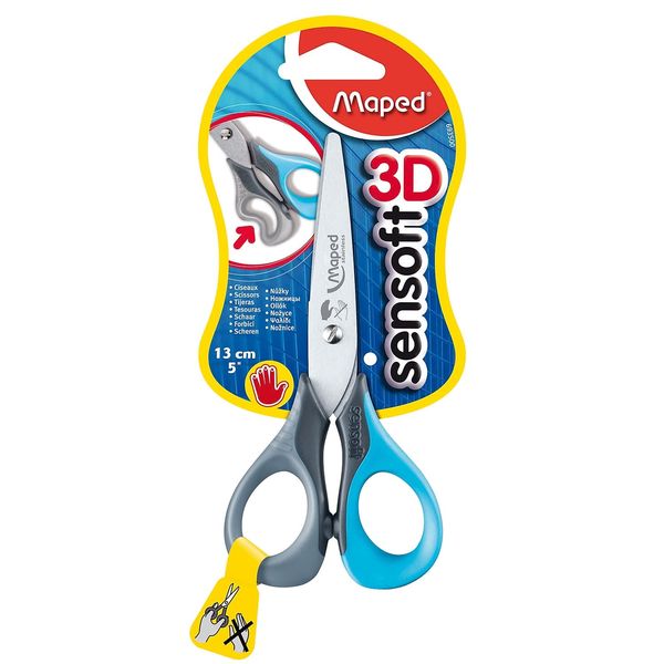 Maped Sensoft 3D Left Handed Scissors 13cm (Assorted Colours)