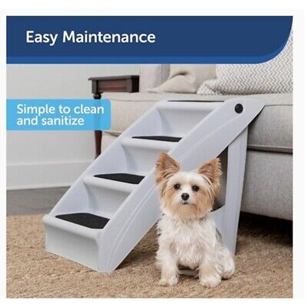 PETMAKER Pet Stairs – Foam Pet Steps for Small Dogs or Cats, 4 Step Design