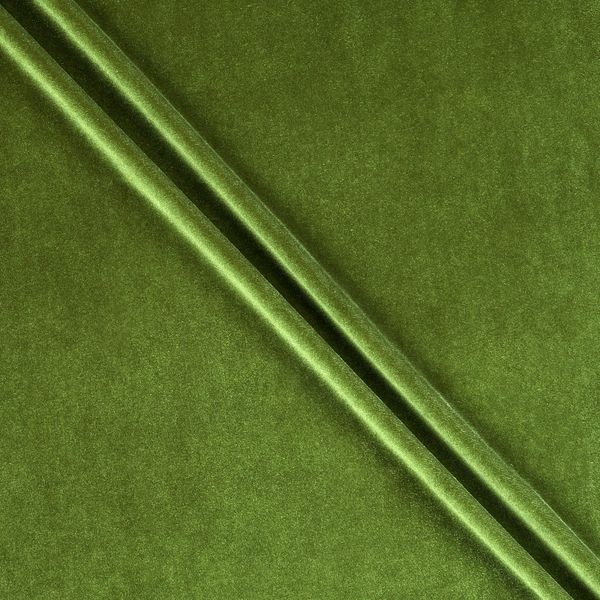 Stretch Velvet M/Olive, Fabric by the Yard