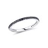 Santuzza 925 Sterling Silver Stackable Ring Black Spinel Engagement Wedding Band Stacking Ring for Women (8.5)