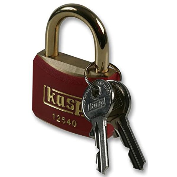 Padlock, Brass, 40MM, RED, Padlock Security Locks (K12440REDD) Pack of 1