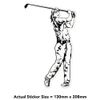 Medium 210mm 'Golf Lady' Clear Static Window Cling Sticker/Decal (Black) (WC00103264)