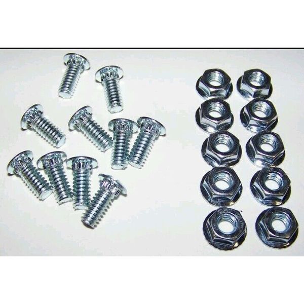 10 Track bolt Garage door hardware screw nuts 1/4"x5/8"