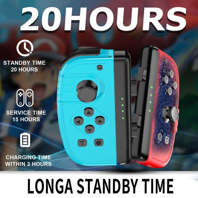Wireless Controllers Compatible for Switch/OLED/Lite, Switch Controller  Support Wake-up Function and 6-Axis Gyro with Grip and Straps (Blue and  Green) : : Video Games