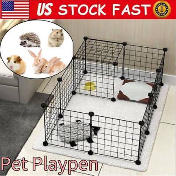 12 Panel Folding Pet Play Pen Puppy Dogs Metal Animal Cage Run Garden Fence