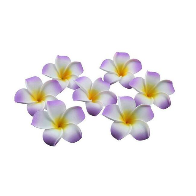 12PCS Women Girls 2.36" Hawaiian Hawaii Bohemia Style Plumeria Foam Flower Hair Clips Decoration Hair Barrette Hairpin For Bridal Wedding Party Beach Holiday (Purple)