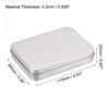 sourcing map Metal Tin Box, 6pcs 4.53" x 3.35" x 0.87" Rectangular Empty Tinplate Storage Containers with Lids, Silver Tone