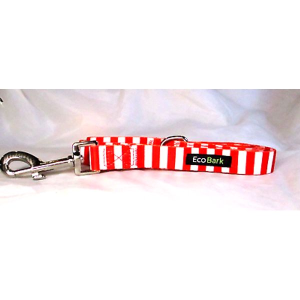 Eco Bark Red White Stripe Pet Leash New