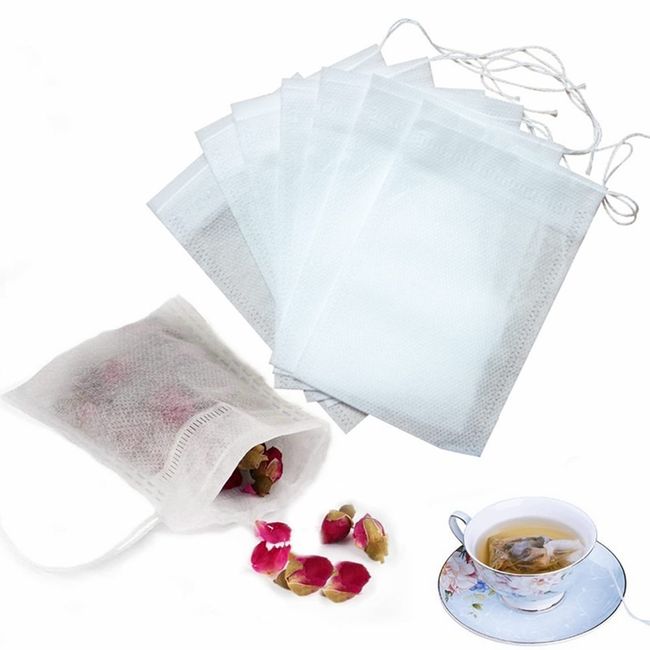 YFFSFDC Disposable Bags 200 Pcs Tea Bags Drawstring Bags Non-woven Tea Packs Filter for Tea Green Tea Barley Tea Coffee Loose Leaf Tea & Coffee (6*8cm(200 Pcs)