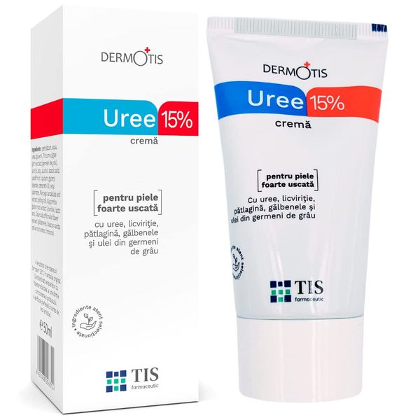 TIS Cream Urea 15% - Eczema, Keratosis, Psoriasis, Skin Eruptions, Cracked, Rough and Dry Skin | Wound Healing, Emollient, Hydrating | Hands, Feet, Knees, Nails | Lactic Acid AHA, Wheat Germ