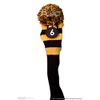 Majek #3, 4, 5, & 6 Hybrid Combo Pack Rescue Utility Black & Yellow Golf Headcover Knit Pom Pom Retro Classic Vintage Head Cover