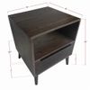 Mid-Century Modern 18W Solid Mango Wood Nightstand with Drawer in Gray