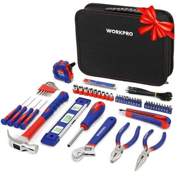 WORKPRO Home Tool Kit 100 Piece Kitchen Drawer Household Easy Carrying Pouch