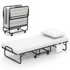 Cot Size Folding Bed W/Memory Foam Mattress & Pillow Rollaway Sleeping Guest Bed