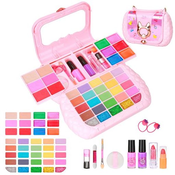 SUITSMILE makeup set for girls, kids cosmetics, additive-free, children&#39;s makeup set, real, pretend play, toy, makeup set, girls, 3-year-old, 4-year-old girl&#39;s birthday present, 5, 6, 7, 8, 9, 10, 11, 12, 13 years old, elementary school student, s