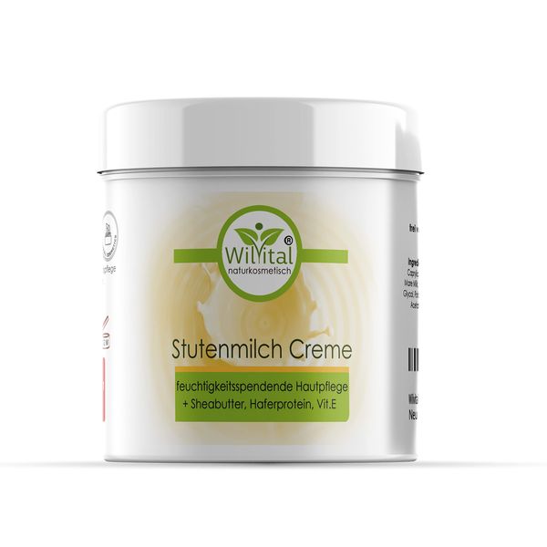 Wilvital Stutenmilch Creme -200ml- naturkosmetische Körperpflegecreme - mit Sheabutter, Haferproteinen und Vitamin E, feuchtigkeitsspendend mit natürlicher Stutenmilch