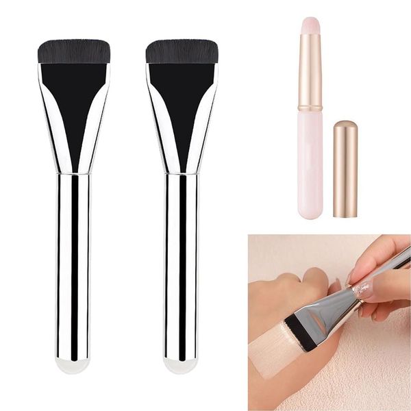 Foundation Pinsel Makeup Concealer Brush,Lippenpinsel,Ultra Thin Foundation Brush,Flacher Foundation Pinsel,Flüssiger Puderpinsel,Make Up Pinsel Flach Faserhaar Gesichtsbürste für Frauen Mädchen