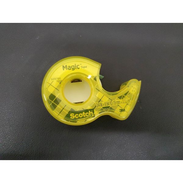 3x Magic Tape - 3M - 3/4in x 6.94yd - Yellow Tape Dispenser - New