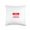Lauren, Hello My Name is Name Tag, Badge Throw Pillow