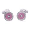 Pink Button Cufflinks | Husband Gift for Him Cuff Links for Men | Anniversary Present for Dad