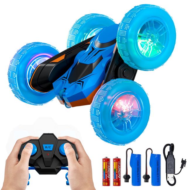 DoDoMagxanadu RC Cars Remote Control Car, 360° Rotating RC Stunt Cars with Wheel Lights,4WD 2.4Ghz Double-Sided RC Cars, Kids Xmas Birthday Toy Cars for Boys/Girls