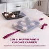 Cupcake Carrier for 24 Cupcakes - Innovative Cupcake Holder Includes 2 Cupcake P