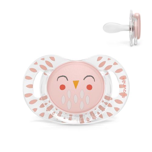 Suavinex, Silicone Dummy for Babies + 18 Months, Dummy with Physiological Teat Sx Pro, Symmetrical, Super Soft and Flexible, Bonhomia Pink