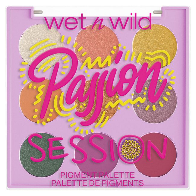 wet n wild, Pigment Palette Wild Crush Passion Collection, Lidschattenpalette mit 9 Hochpigmentierten Farben, Glättende und Feuchtigkeitsspendende Formel, Passionsfrucht-Duft, Passion Session