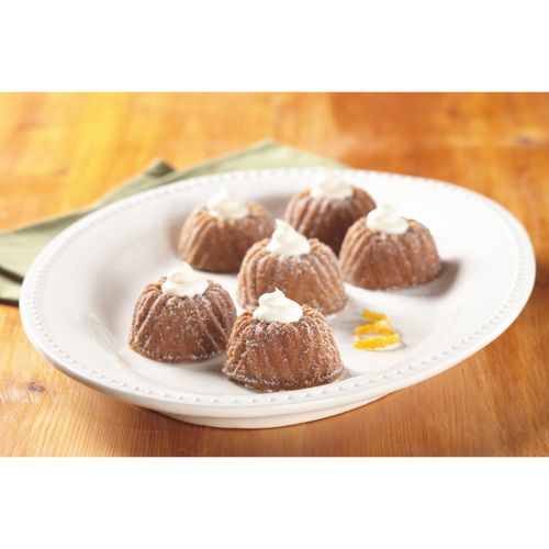 Nordic Ware 12-Cavity Bavaria Bundt Pan, Mini, Colors Vary