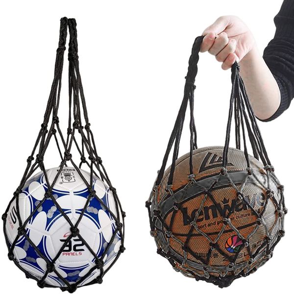 Godrii 2pcs Ball Bag Soccer Bag Basketball Bag Storage Bag Tennis Baseball Rugby Badminton Volleyball Table Tennis Semi Tennis Bag Retractable Bag Portable Black