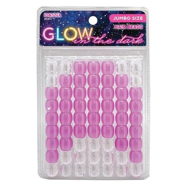 DONNA Glow in The Dark Hair Beads, Beads Jewelry Making Kit DIY Hair Braiding Jumbo Size LARVANDER