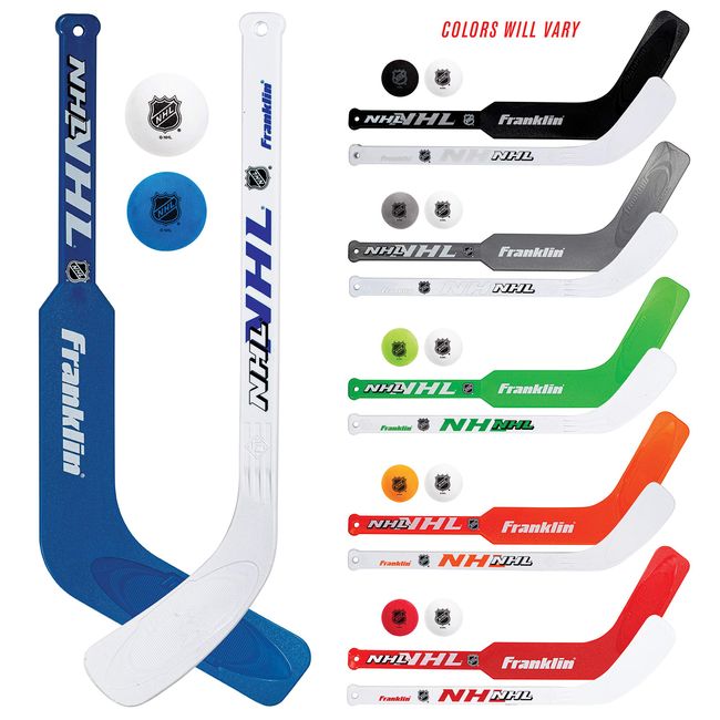 Franklin Sports Mini Hockey Goalie Stick, Player Stick & Ball Set (Colors  may vary)