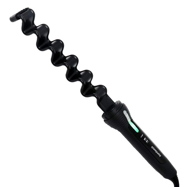 GlamPalm Zigzag Curling Iron, Professional Hair Styling with Revolutionary Design. Ceramic Coated Plates with Simple Touch Curls for Smooth, Silky, and Healthy Hairstyle. Heats Up Instantly