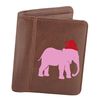 Flox Creative Mens Brown Wallet Pink Elephant Santa