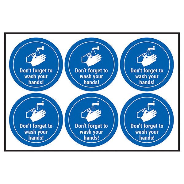 Don't Forget To Wash Your Hands! Health & Safety Signs Stickers GOV HSE