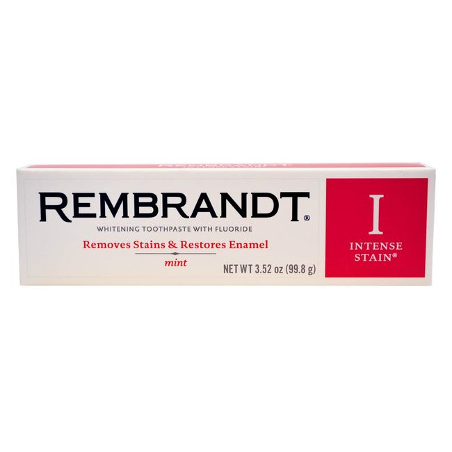 Rembrandt Intense Stain Whitening Toothpaste with Fluoride, Mint 3.52 oz