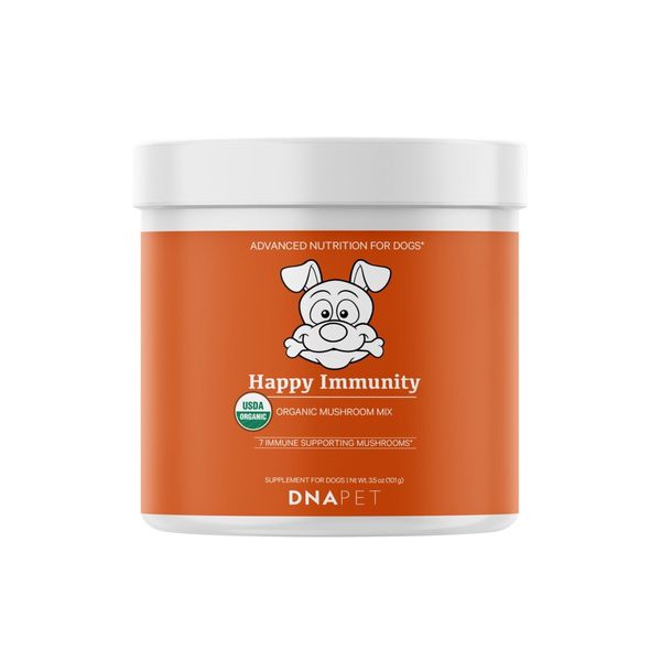 DNA PET Happy Immunity USDA Certified Organic Mushroom Complex Dogs Supplements