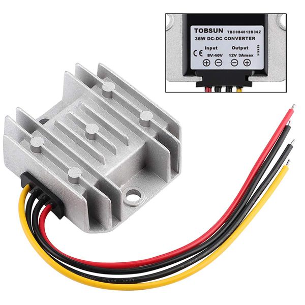 Golf CART Voltage Reducer Automatic Buck Boost Converter DC 8V-40V to 12V 3A 36W Step Down Up Regulator Waterproof Module Transformer