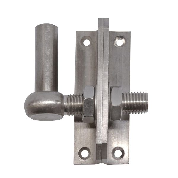 Plattenhaken/Kloben/Stützhaken zum Anschrauben, Dorn Ø16 mm, verstellbar um ca. 20 mm, aus Edelstahl,