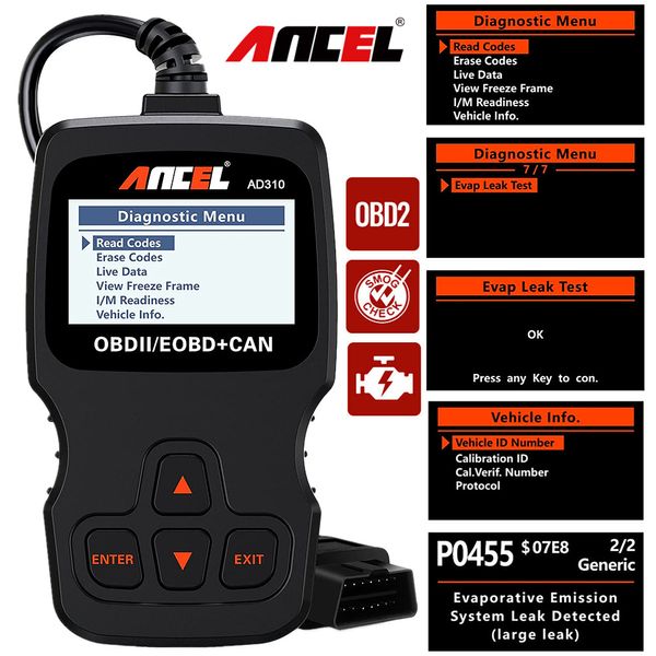 Automotive Diagnostic Tool Car Engine Light Check EOBD OBD2 Code Reader Scanner 