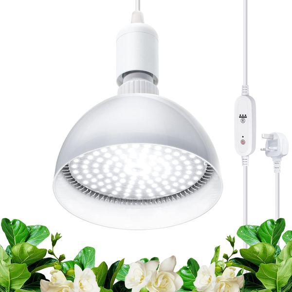 Barrina Grow Light Bulb with Timing and Hanging System, 25W led Lamp Full Spectrum, 4H/9H/14H Timer, led Grow Lights for Indoor Plants for Seedlings Succulents Cactus Growing, Blooming, Fruiting