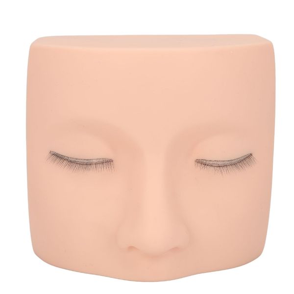 Eyelash Extension Mannequin Head, PVC Soft Rubber Reusable Design, Three Layer Eyelash Mold, for Practice and Display