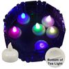 SAFE FLOATING CHRISTMAS MULTICOLOR LED TEA LIGHTS LIGHTING DECORATIONS 6 PIECES